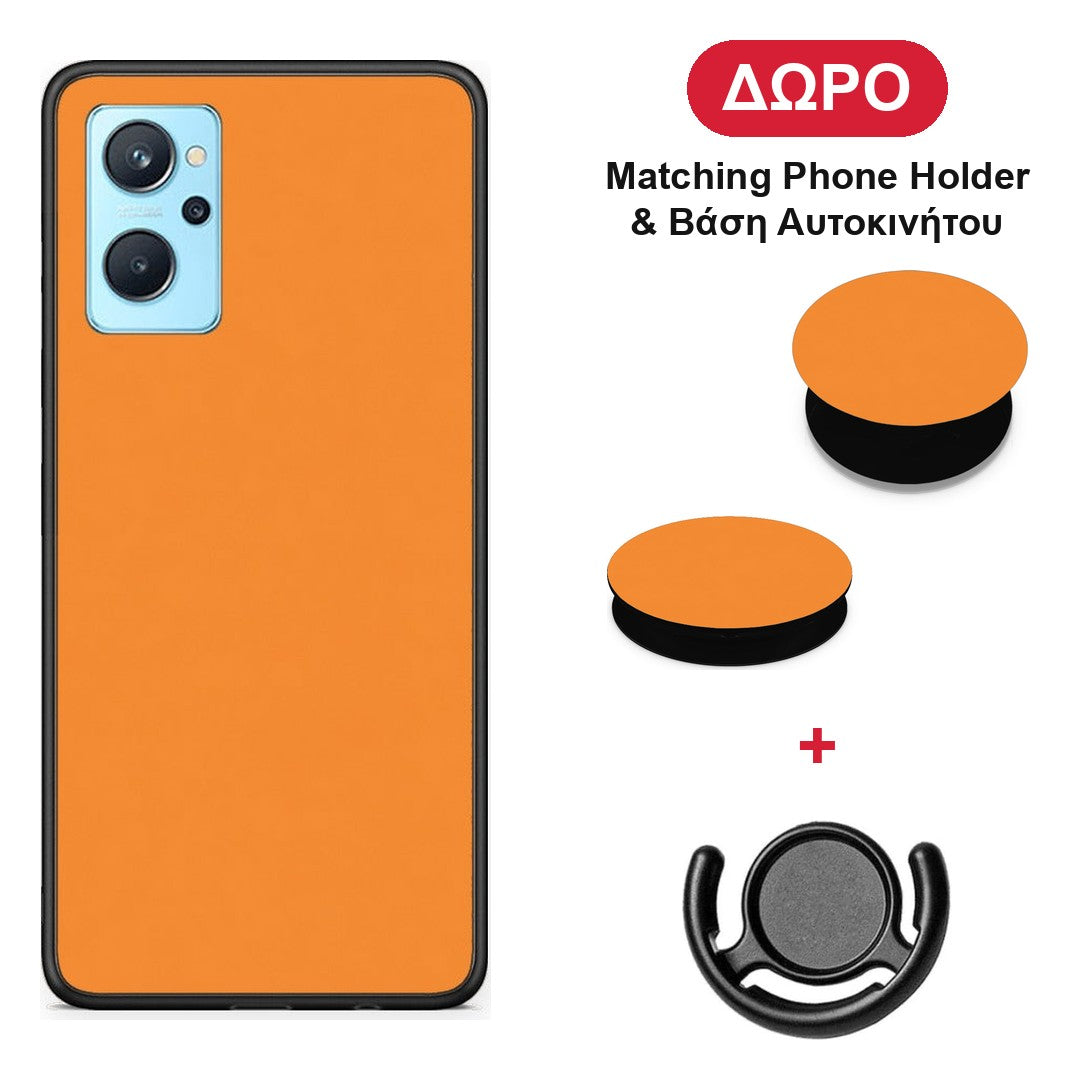 Tangerine Orange - Realme 9i θήκη + Δώρο Phone Holder & Βάση Αυτοκινήτου