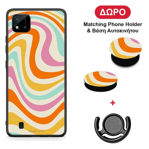 Colourful Waves - Realme C11 2021 / C20 θήκη + Δώρο Phone Holder & Βάση Αυτοκινήτου