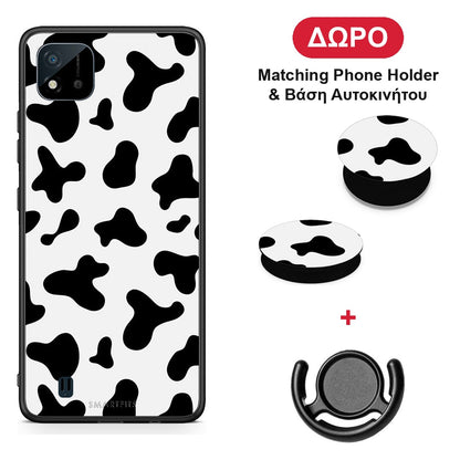 Cow Print - Realme C11 2021 / C20 θήκη + Δώρο Phone Holder & Βάση Αυτοκινήτου