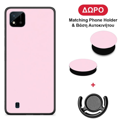 Pale Pink - Realme C11 2021 / C20 θήκη + Δώρο Phone Holder & Βάση Αυτοκινήτου