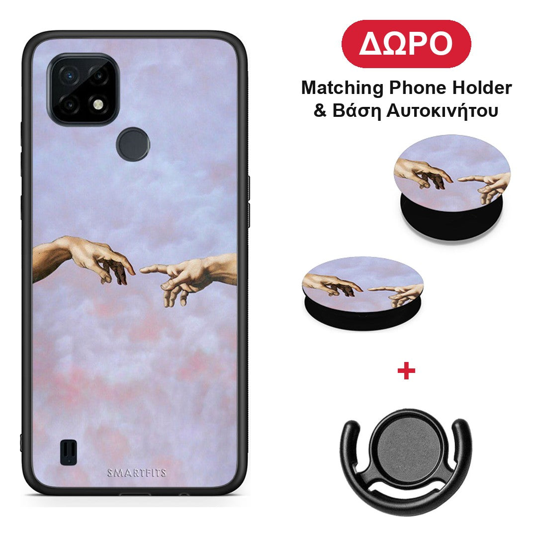 Adam Hand - Realme C21 θήκη + Δώρο Phone Holder & Βάση Αυτοκινήτου
