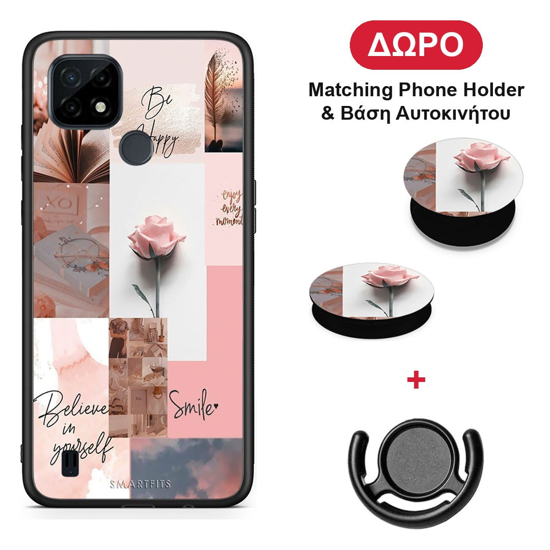 Aesthetic Collage - Realme C21 θήκη + Δώρο Phone Holder & Βάση Αυτοκινήτου