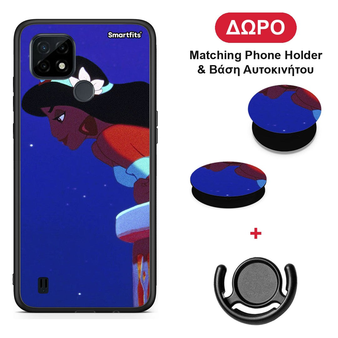 Alladin And Jasmine Love 2 - Realme C21 θήκη + Δώρο Phone Holder & Βάση Αυτοκινήτου