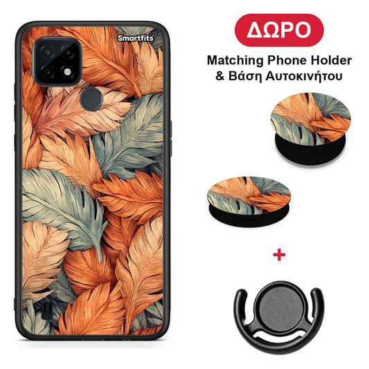Autumn Leaves - Realme C21 θήκη + Δώρο Phone Holder & Βάση Αυτοκινήτου