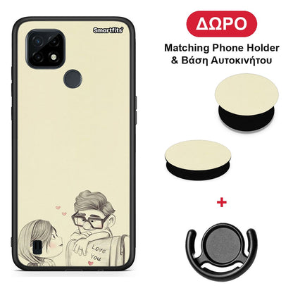 Carl And Ellie - Realme C21 θήκη + Δώρο Phone Holder & Βάση Αυτοκινήτου