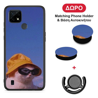 Cat Diva - Realme C21 θήκη + Δώρο Phone Holder & Βάση Αυτοκινήτου