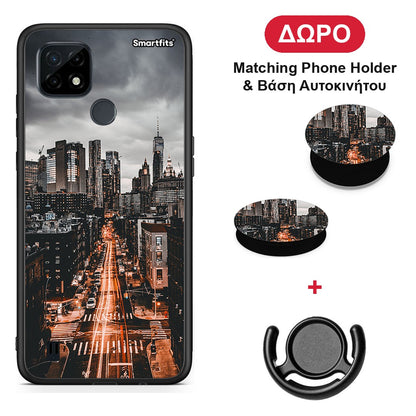 City Lights - Realme C21 θήκη + Δώρο Phone Holder & Βάση Αυτοκινήτου