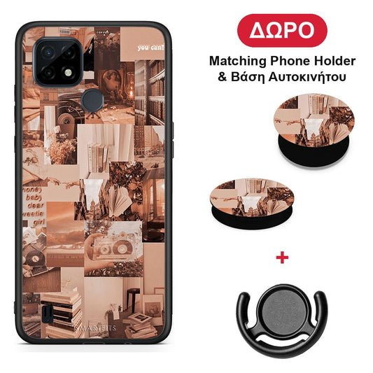Collage You Can - Realme C21 θήκη + Δώρο Phone Holder & Βάση Αυτοκινήτου