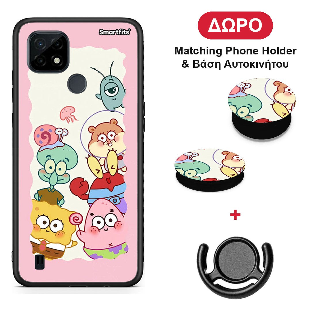 Cute Companion - Realme C21 θήκη + Δώρο Phone Holder & Βάση Αυτοκινήτου