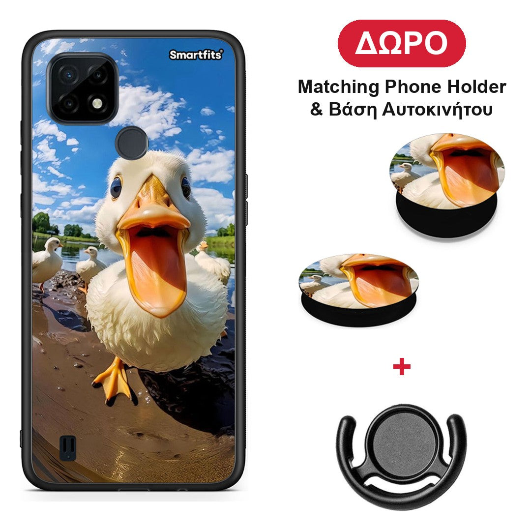 Duck Face - Realme C21 θήκη + Δώρο Phone Holder & Βάση Αυτοκινήτου