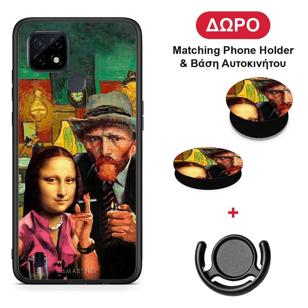Funny Art - Realme C21 θήκη + Δώρο Phone Holder & Βάση Αυτοκινήτου