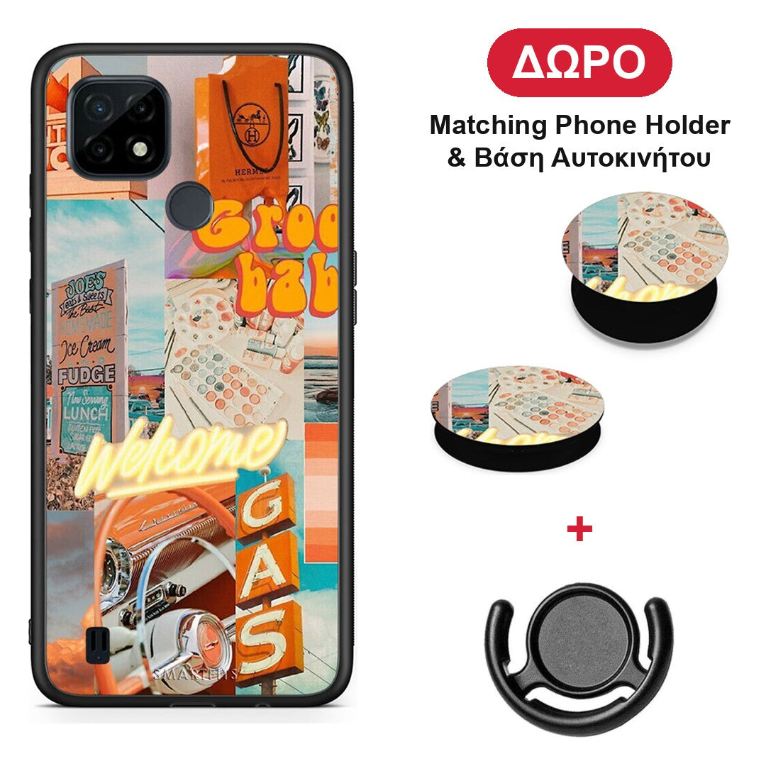 Groovy Babe - Realme C21 θήκη + Δώρο Phone Holder & Βάση Αυτοκινήτου