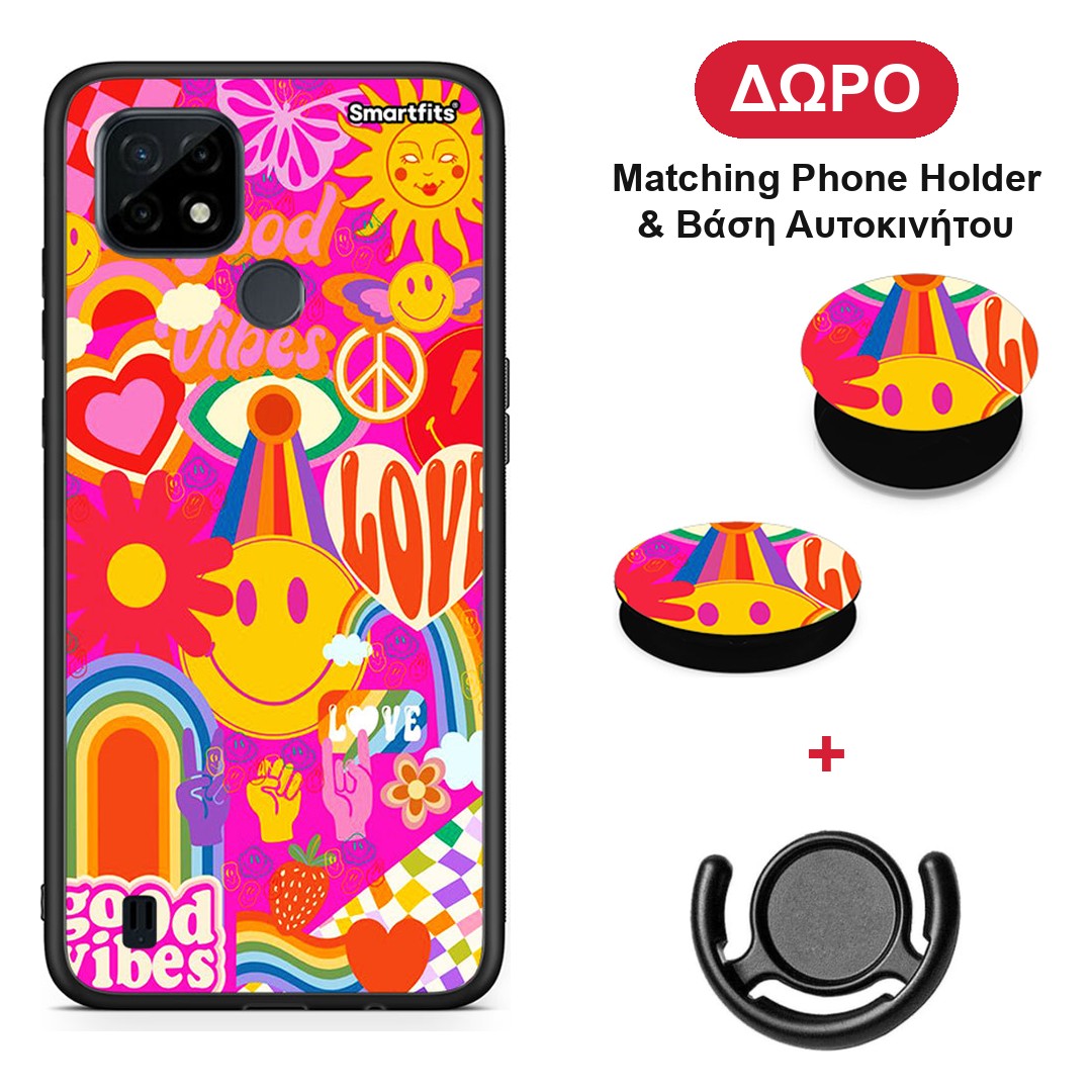 Hippie Love - Realme C21 θήκη + Δώρο Phone Holder & Βάση Αυτοκινήτου