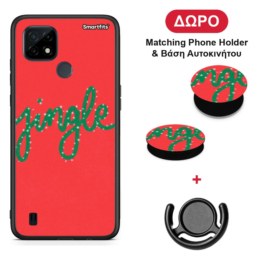 Jingle Xmas - Realme C21 θήκη + Δώρο Phone Holder & Βάση Αυτοκινήτου