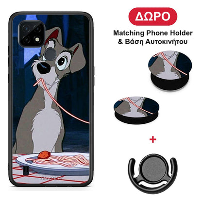 Lady And Tramp 1 - Realme C21 θήκη + Δώρο Phone Holder & Βάση Αυτοκινήτου