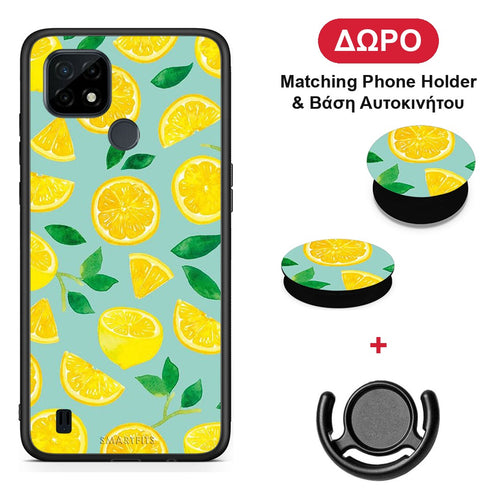 Lemons - Realme C21 θήκη + Δώρο Phone Holder & Βάση Αυτοκινήτου