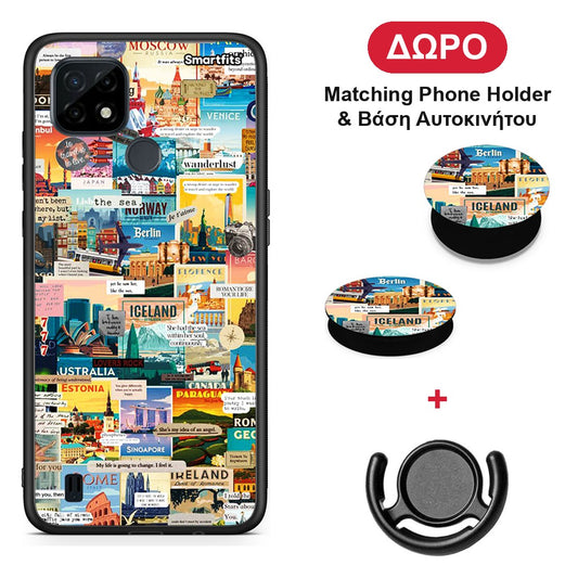 Live To Travel - Realme C21 θήκη + Δώρο Phone Holder & Βάση Αυτοκινήτου