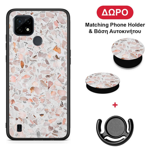 Marble Terrazzo - Realme C21 θήκη + Δώρο Phone Holder & Βάση Αυτοκινήτου