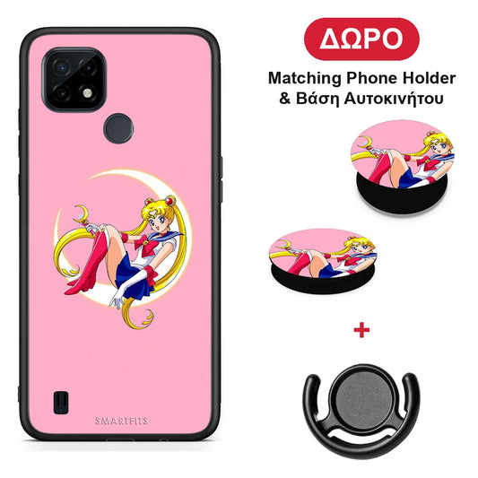 Moon Girl - Realme C21 θήκη + Δώρο Phone Holder & Βάση Αυτοκινήτου