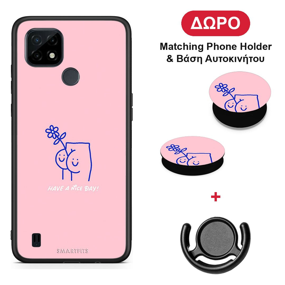 Nice Day - Realme C21 θήκη + Δώρο Phone Holder & Βάση Αυτοκινήτου