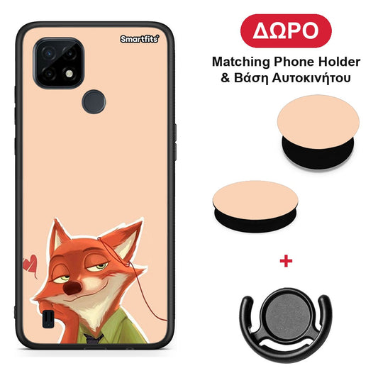 Nick Wilde And Judy Hopps Love 1 - Realme C21 θήκη + Δώρο Phone Holder & Βάση Αυτοκινήτου