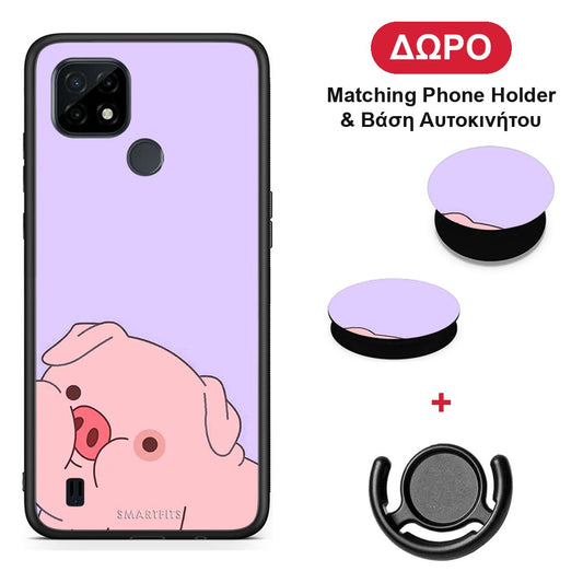 Pig Love 2 - Realme C21 θήκη + Δώρο Phone Holder & Βάση Αυτοκινήτου