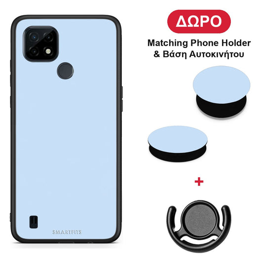 Powder Blue - Realme C21 θήκη + Δώρο Phone Holder & Βάση Αυτοκινήτου