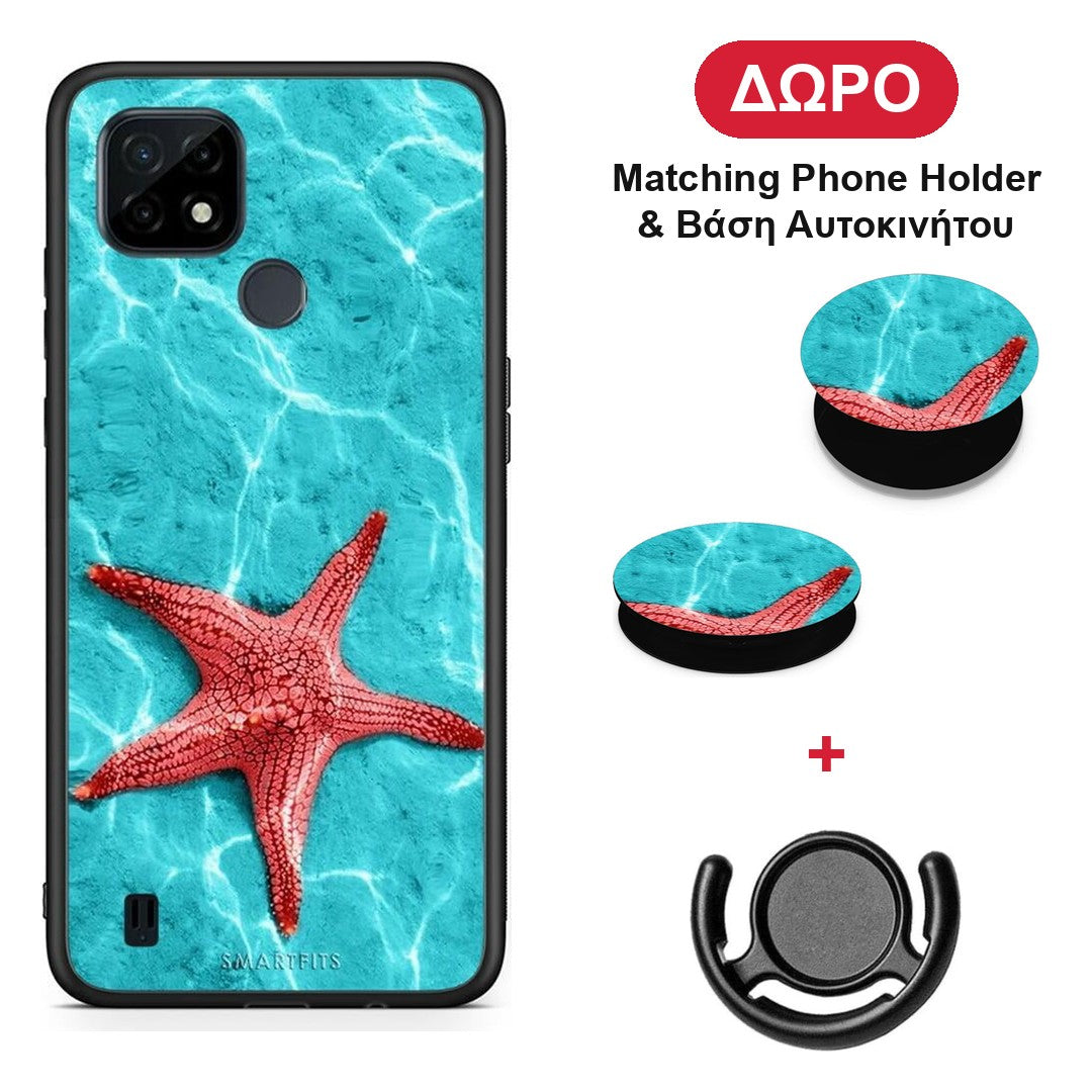 Red Starfish - Realme C21 θήκη + Δώρο Phone Holder & Βάση Αυτοκινήτου