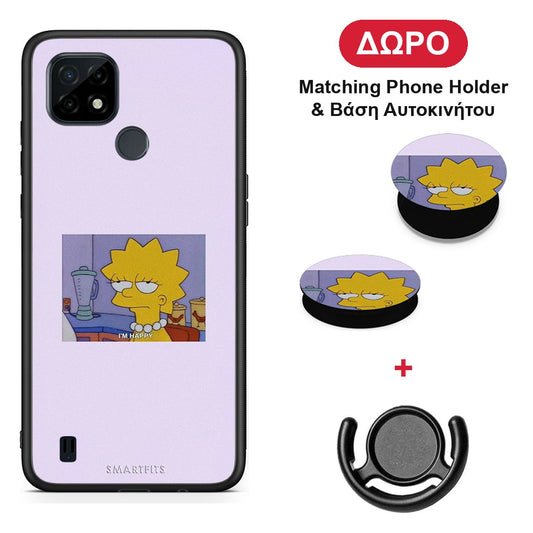 So Happy - Realme C21 θήκη + Δώρο Phone Holder & Βάση Αυτοκινήτου