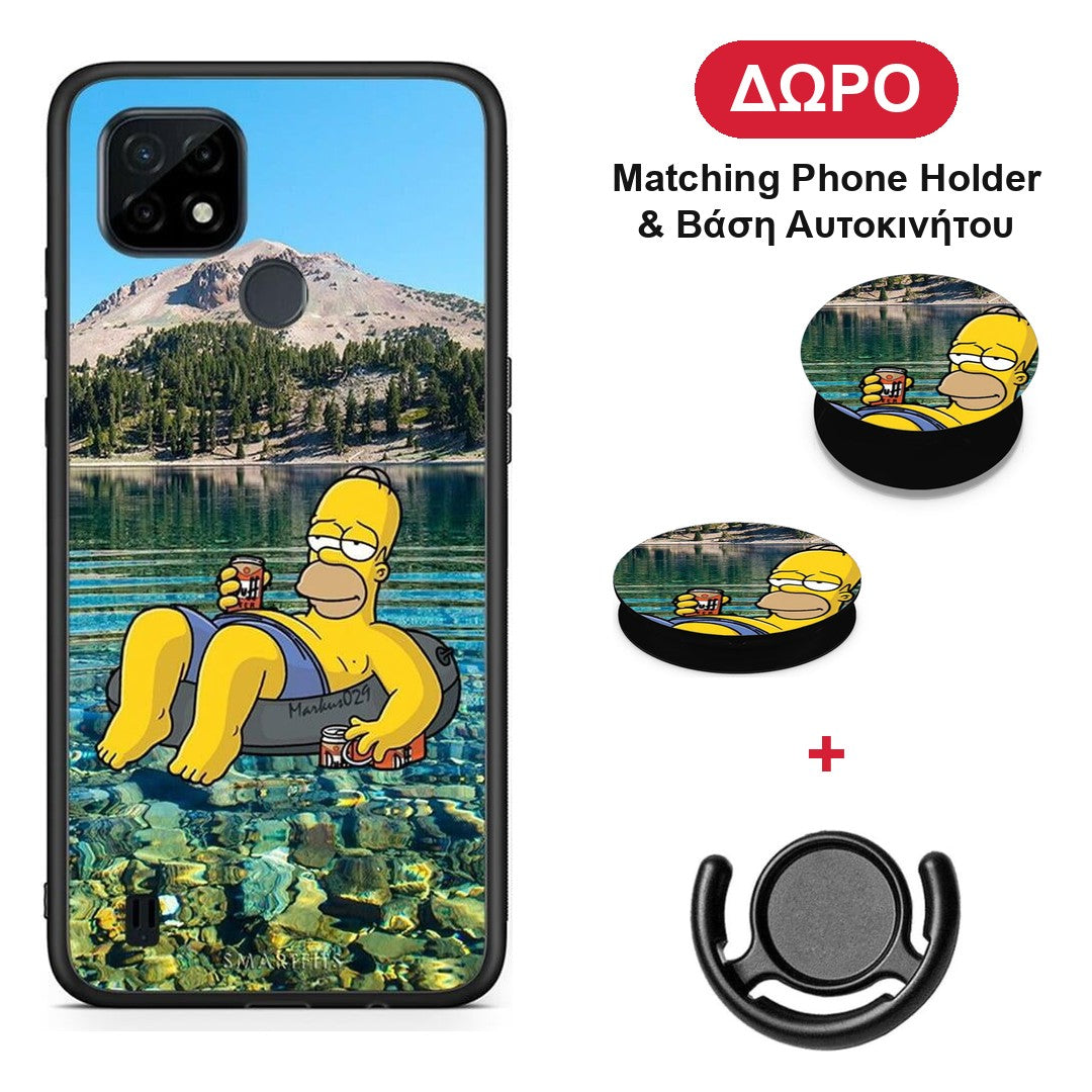 Summer Happiness - Realme C21 θήκη + Δώρο Phone Holder & Βάση Αυτοκινήτου