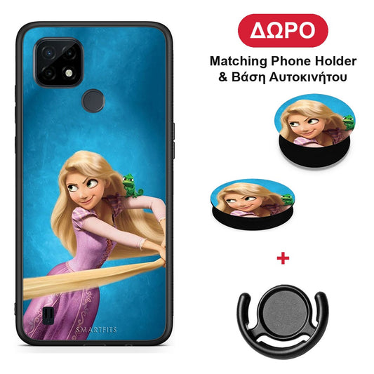Tangled 2 - Realme C21 θήκη + Δώρο Phone Holder & Βάση Αυτοκινήτου