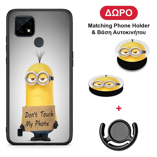 Text Minion - Realme C21 θήκη + Δώρο Phone Holder & Βάση Αυτοκινήτου