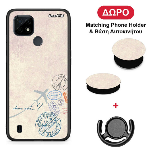Where Next - Realme C21 θήκη + Δώρο Phone Holder & Βάση Αυτοκινήτου