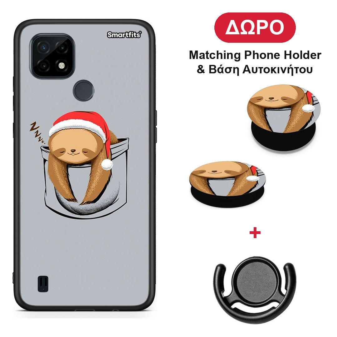 Xmas Zzzz - Realme C21 θήκη + Δώρο Phone Holder & Βάση Αυτοκινήτου