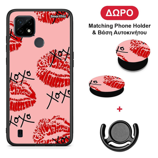 XOXO Lips - Realme C21 θήκη + Δώρο Phone Holder & Βάση Αυτοκινήτου