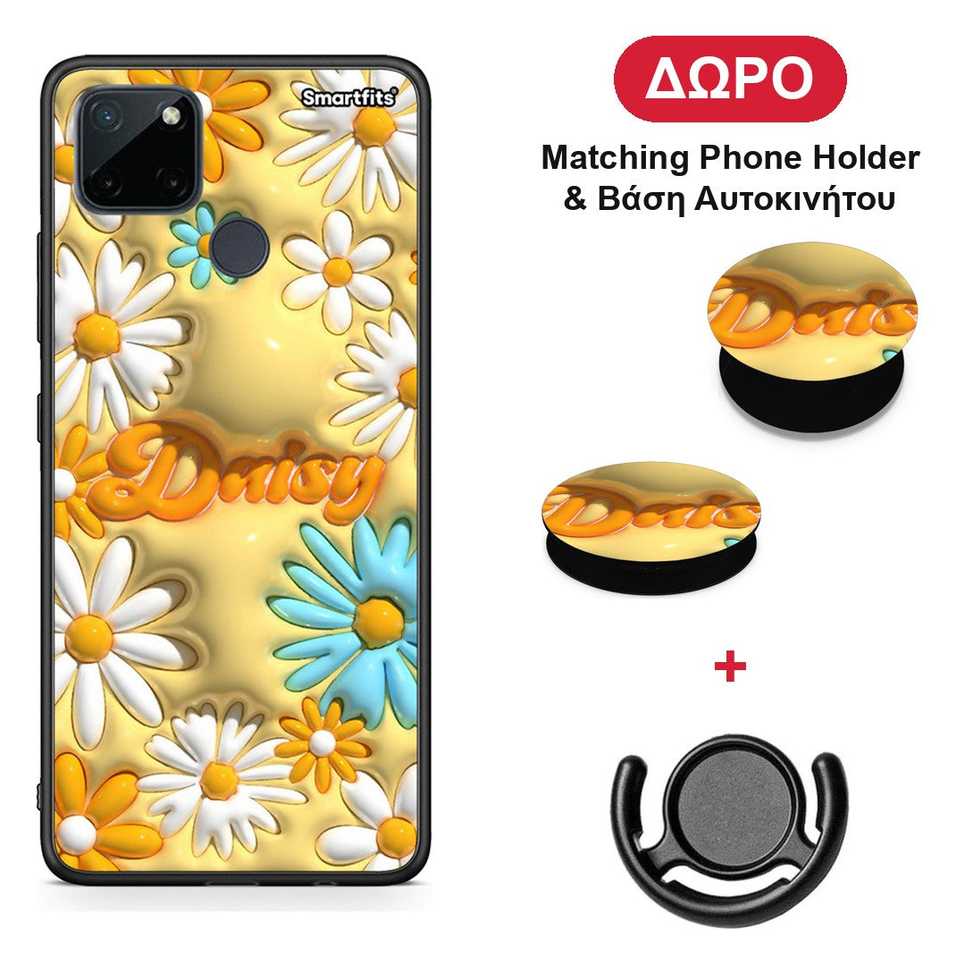 Bubble Daisies - Realme C21Y / C25Y / 7i (Global) θήκη + Δώρο Phone Holder & Βάση Αυτοκινήτου