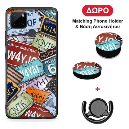Car Plates - Realme C21Y / C25Y / 7i (Global) θήκη + Δώρο Phone Holder & Βάση Αυτοκινήτου