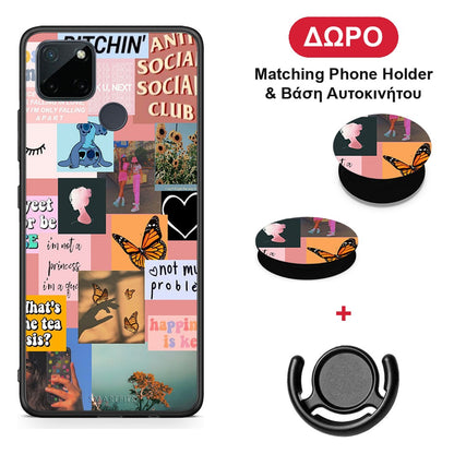 Collage Bitchin - Realme C21Y / C25Y / 7i (Global) θήκη + Δώρο Phone Holder & Βάση Αυτοκινήτου