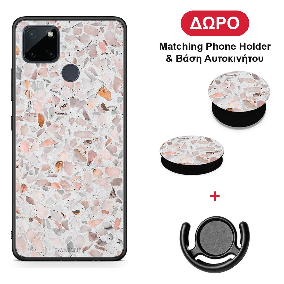 Marble Terrazzo - Realme C21Y / C25Y / 7i (Global) θήκη + Δώρο Phone Holder & Βάση Αυτοκινήτου