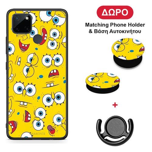 PopArt Sponge - Realme C21Y / C25Y / 7i (Global) θήκη + Δώρο Phone Holder & Βάση Αυτοκινήτου