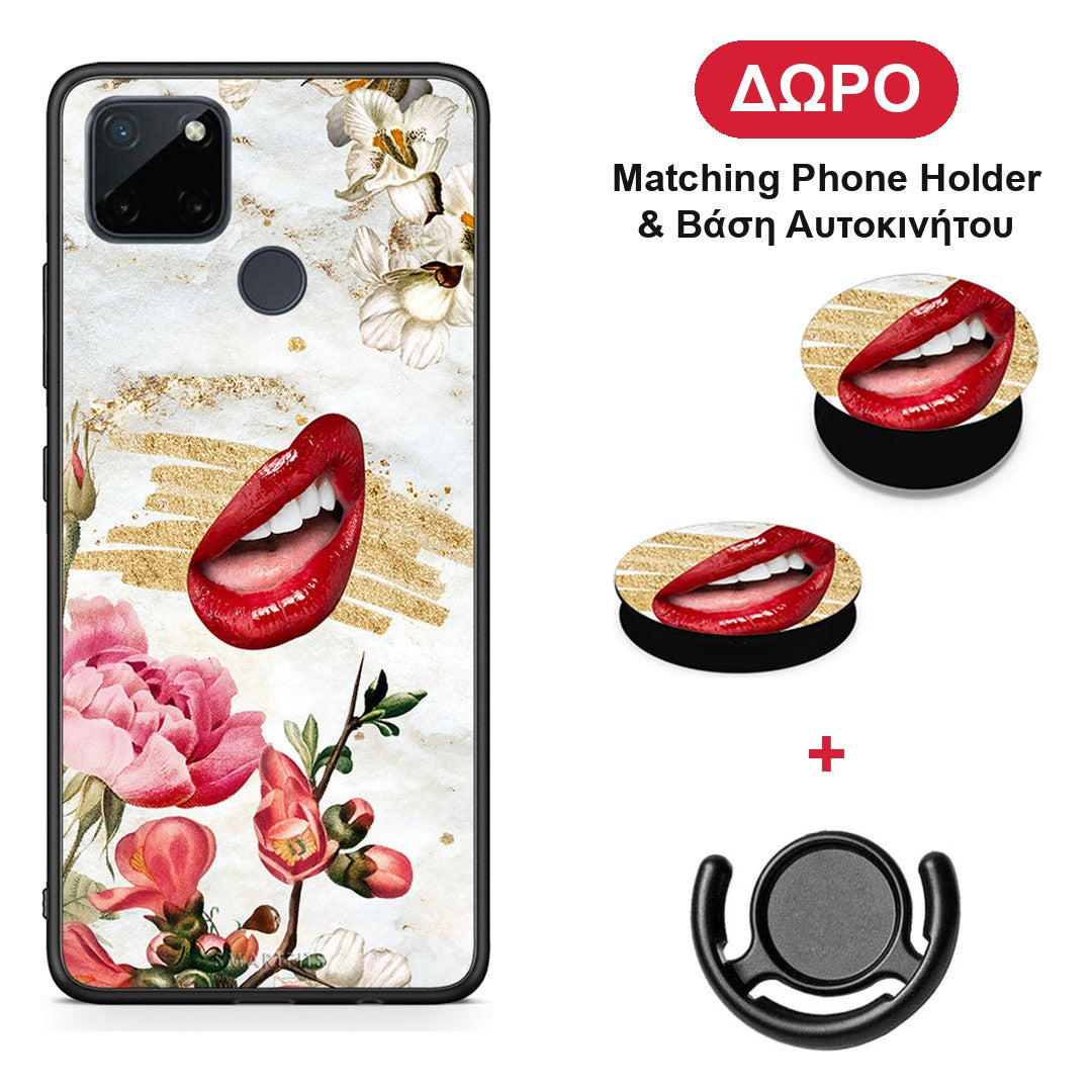 Red Lips - Realme C21Y / C25Y / 7i (Global) θήκη + Δώρο Phone Holder & Βάση Αυτοκινήτου