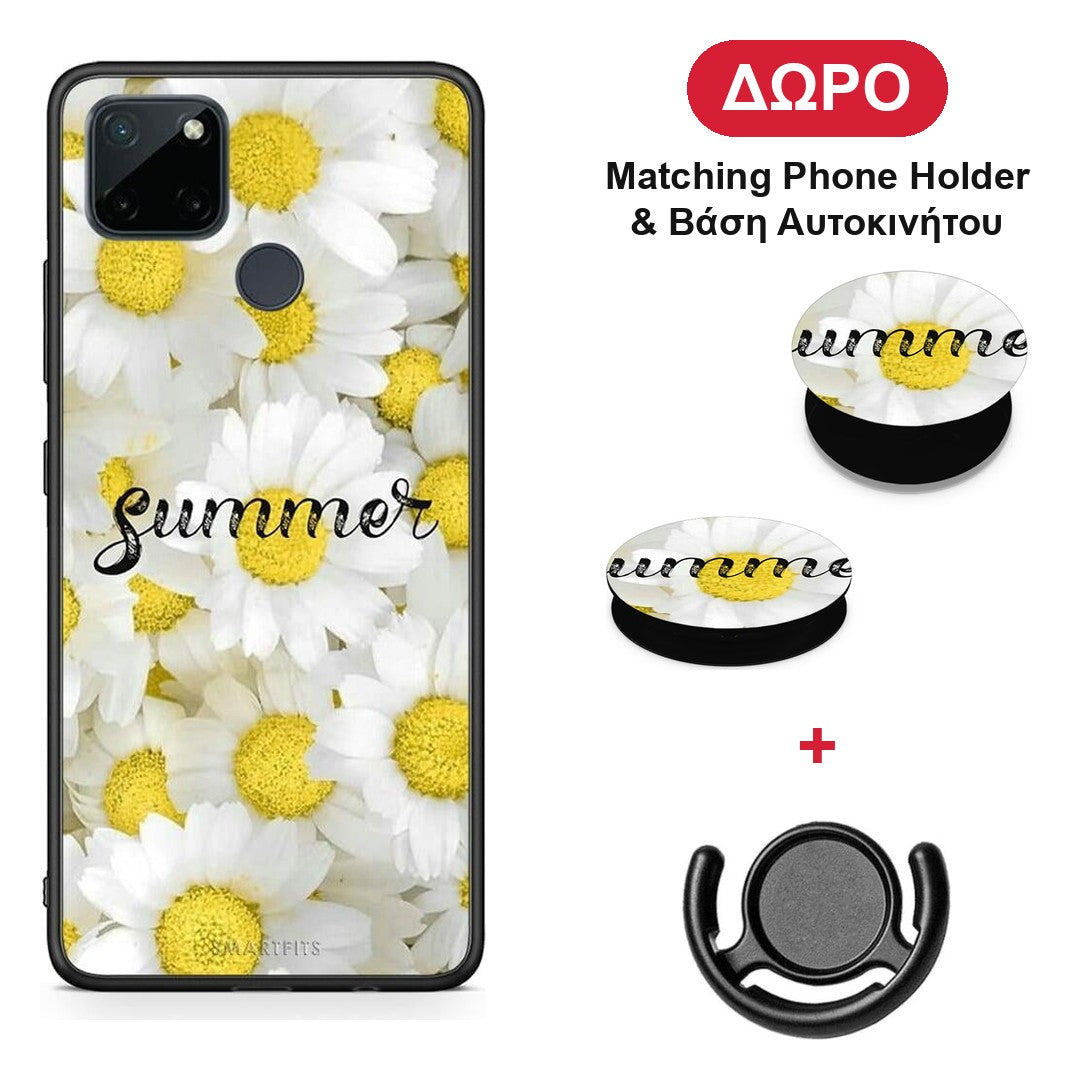 Summer Daisies - Realme C21Y / C25Y / 7i (Global) θήκη + Δώρο Phone Holder & Βάση Αυτοκινήτου