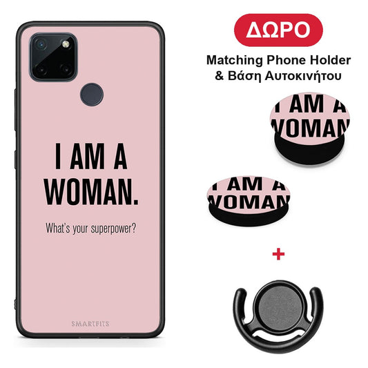 Superpower Woman - Realme C21Y / C25Y / 7i (Global) θήκη + Δώρο Phone Holder & Βάση Αυτοκινήτου
