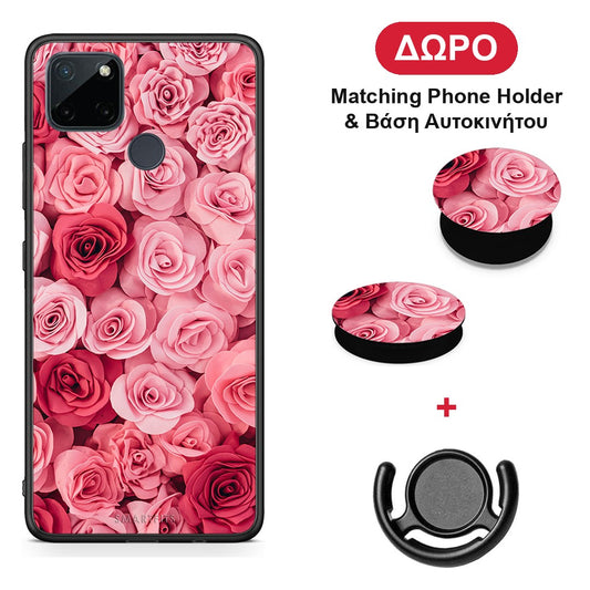 Valentine RoseGarden - Realme C21Y / C25Y / 7i (Global) θήκη + Δώρο Phone Holder & Βάση Αυτοκινήτου