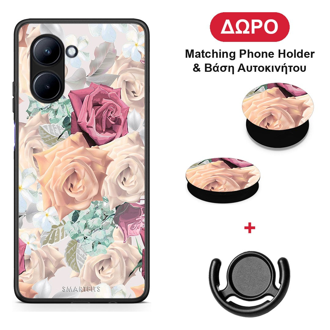Floral Bouquet - Realme C33 θήκη + Δώρο Phone Holder & Βάση Αυτοκινήτου