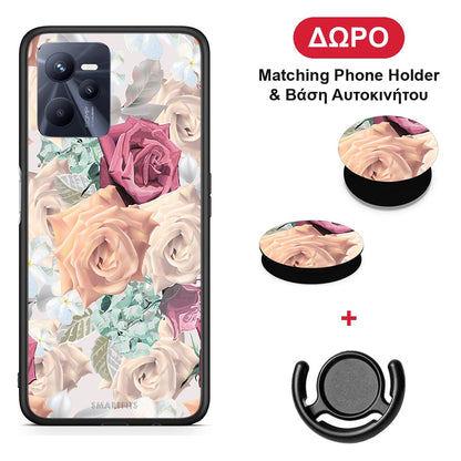 Floral Bouquet - Realme C35 / Narzo 50A Prime θήκη + Δώρο Phone Holder & Βάση Αυτοκινήτου