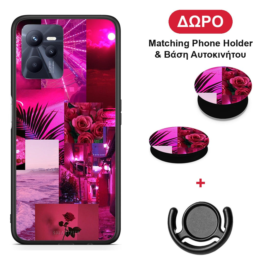 Collage Red Roses - Realme C35 / Narzo 50A Prime θήκη + Δώρο Phone Holder & Βάση Αυτοκινήτου