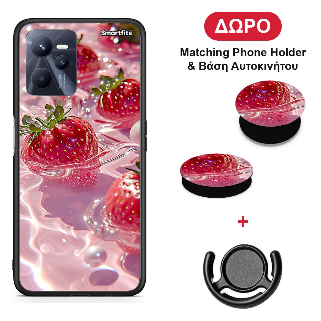Juicy Strawberries - Realme C35 / Narzo 50A Prime θήκη + Δώρο Phone Holder & Βάση Αυτοκινήτου