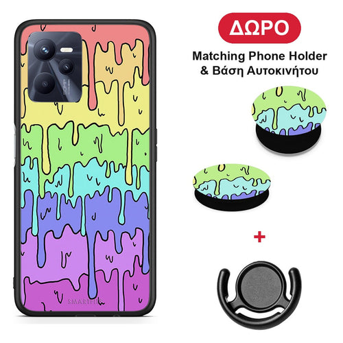 Melting Rainbow - Realme C35 / Narzo 50A Prime θήκη + Δώρο Phone Holder & Βάση Αυτοκινήτου