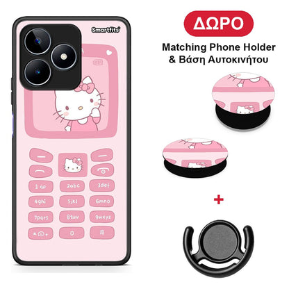 Hello Kitten - Realme C53 θήκη + Δώρο Phone Holder & Βάση Αυτοκινήτου